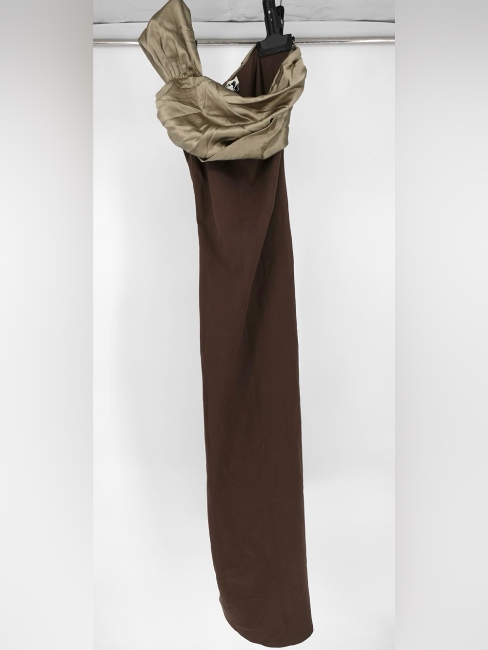 STAUD Maxi Dress Olive Green One Shoulder
